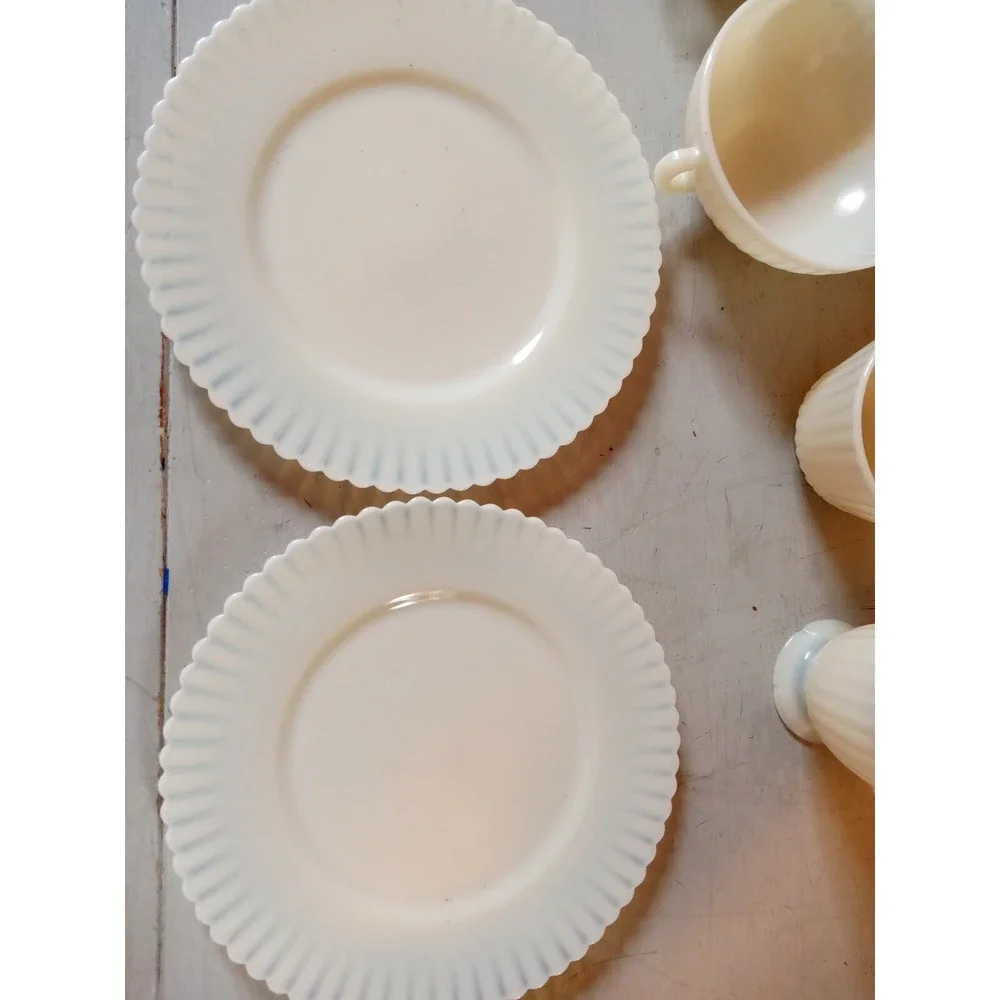 1930s McBeth-Evans‎ Monax Depression Glass salad plate Lot of 2